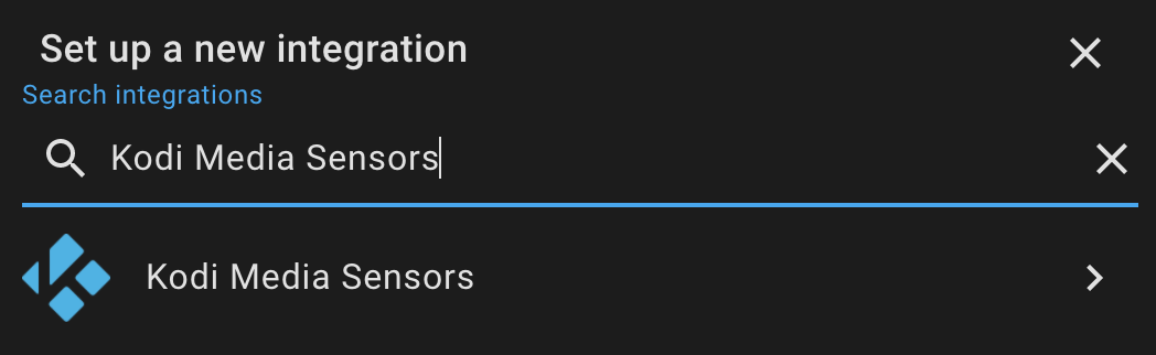 Find integration Kodi Media Sensors